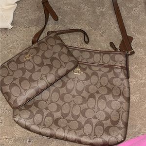Coach crossbody with matching wristlet